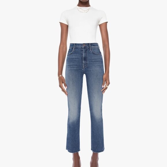 Mother Womens Hustler Patch Pocket Ankle Fray Jeans Size 27 - Picture 2 of 8